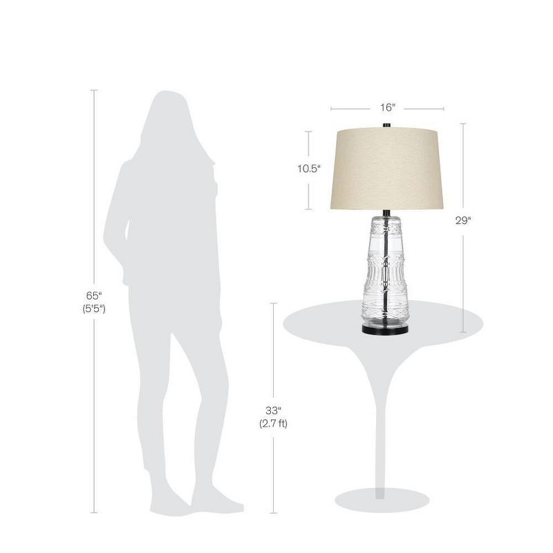 29" Glass Table Lamp Clear  - Cresswell Lighting