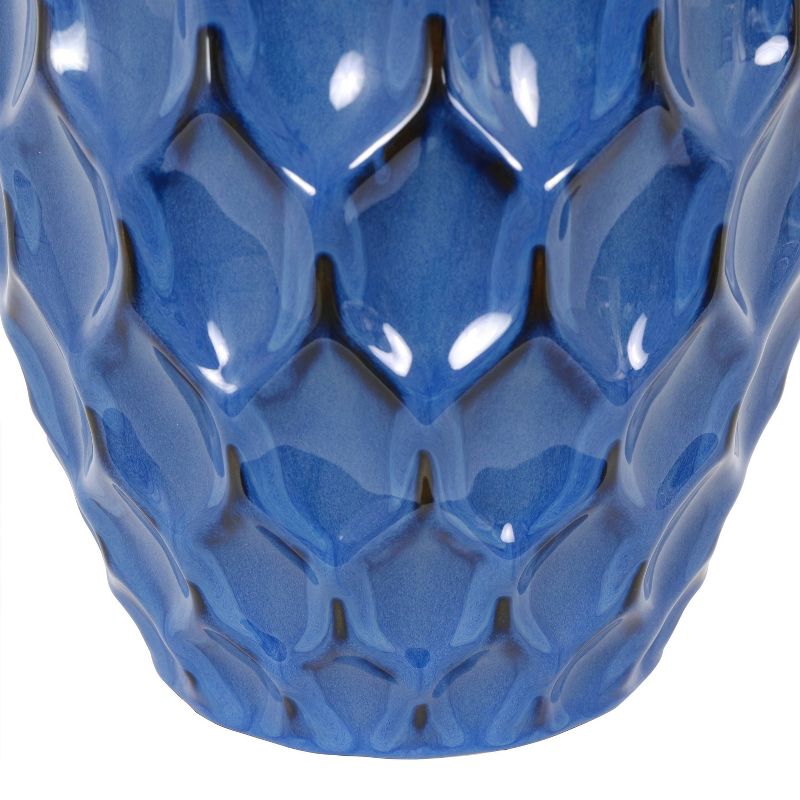 24.5" Tamara Faceted Ceramic Table Lamp - Dark Blue - Decor Therapy