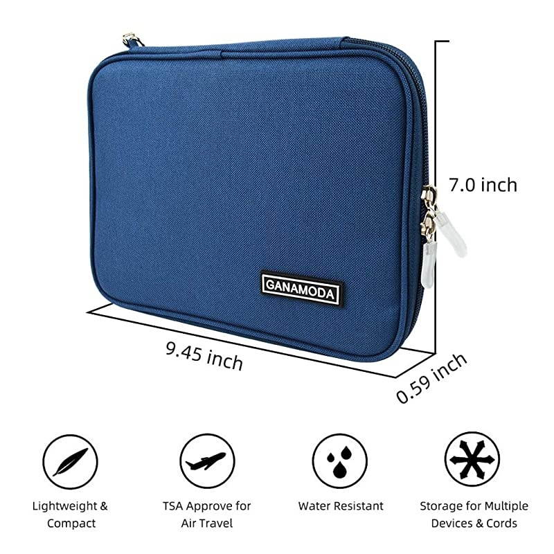 Electronics Organizer Travel Cable Bag  Electronics Accessories Case Cord Storage Bag for GadgetChargerUSBPhoneMini Tablet and More Blue