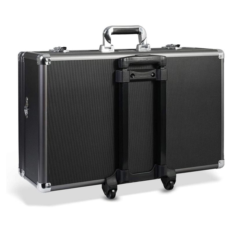 Zeikos ZE-HC52 Deluxe Large Hard Shell Protective Storage Portable Rolling Work Case with Reliable Latches, Dividers, and Shoulder Strap, Black