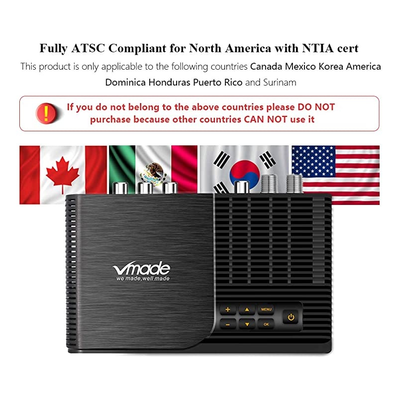 ATSC-F6 HDTV Digital Converter Tuner Box for 1080P Analog TV, Support HDMI Out/ Recording/ USB Multimedia Playback/ Free Local TV Channels Set Top Box.