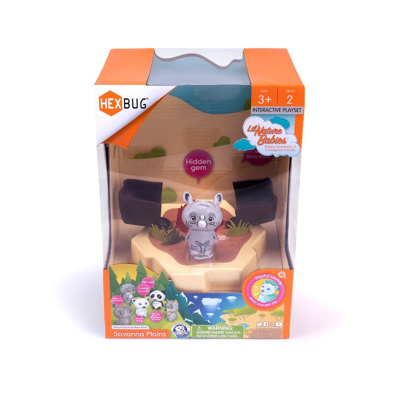 HEXBUG Lil' Nature Babies Black Rhino Small Playset