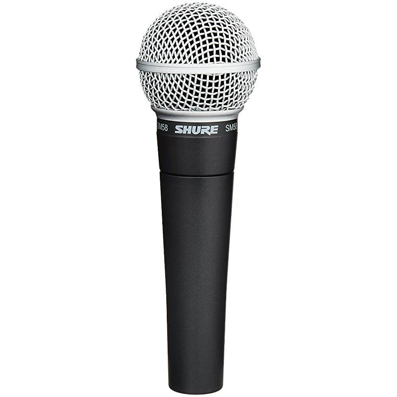 SM58 Cardioid Dynamic Vocal Microphone with Pneumatic Shock Mount, Spherical Mesh Grille with Built-in Pop Filter, A25D Mic Clip, Storage Bag, 3-pin XLR Connector, No Cable Included (SM58-LC)