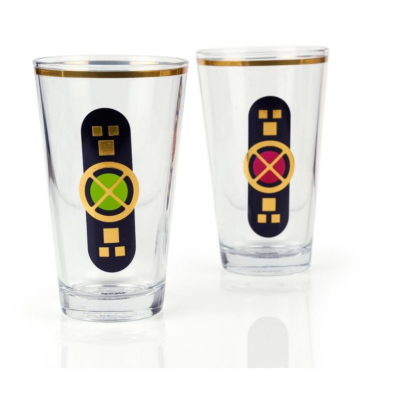 Blue Rose Polish Pottery Green Confetti Water Glass Set