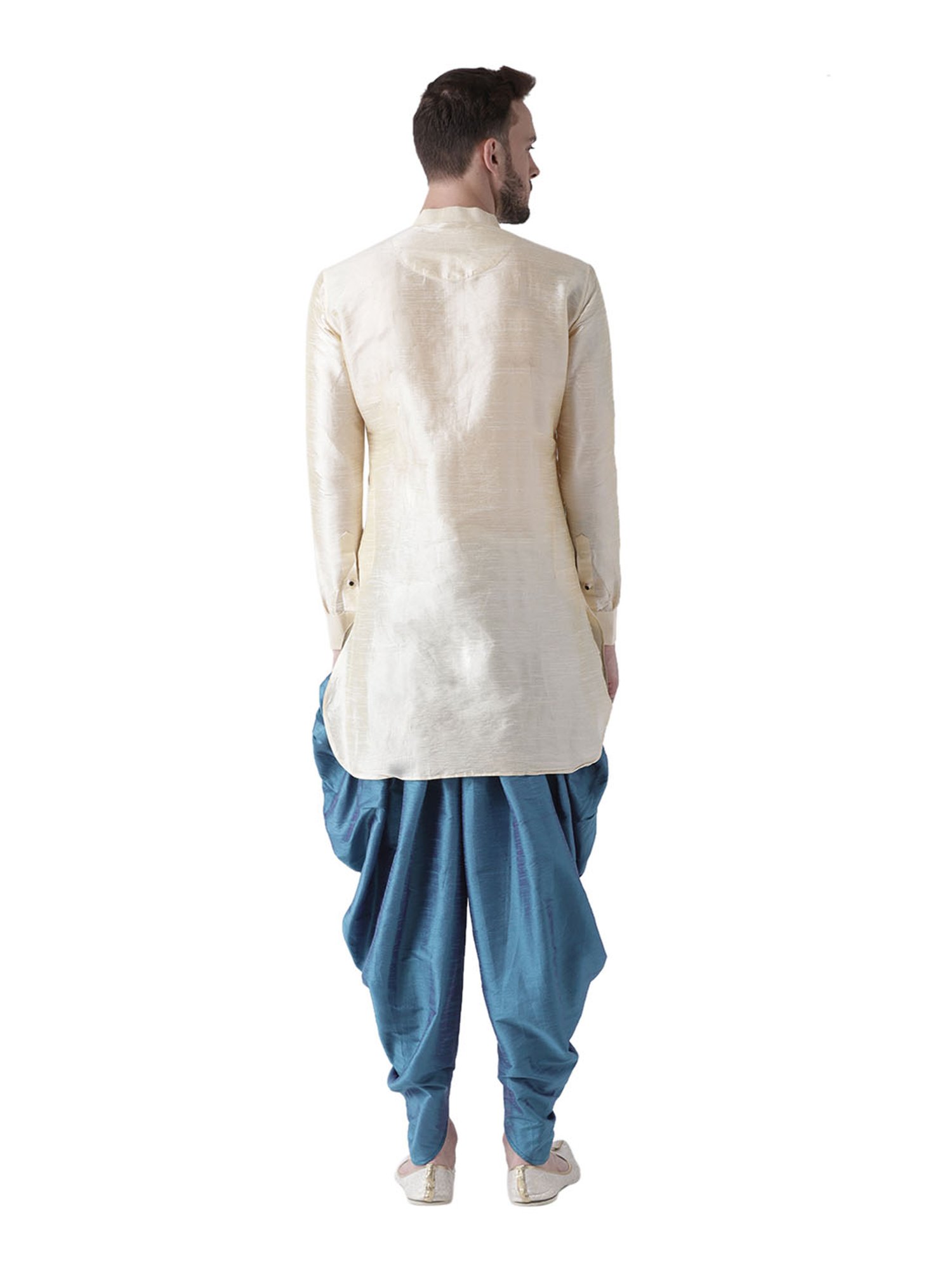 Deyann Beige & Blue Full Sleeves Kurta Set