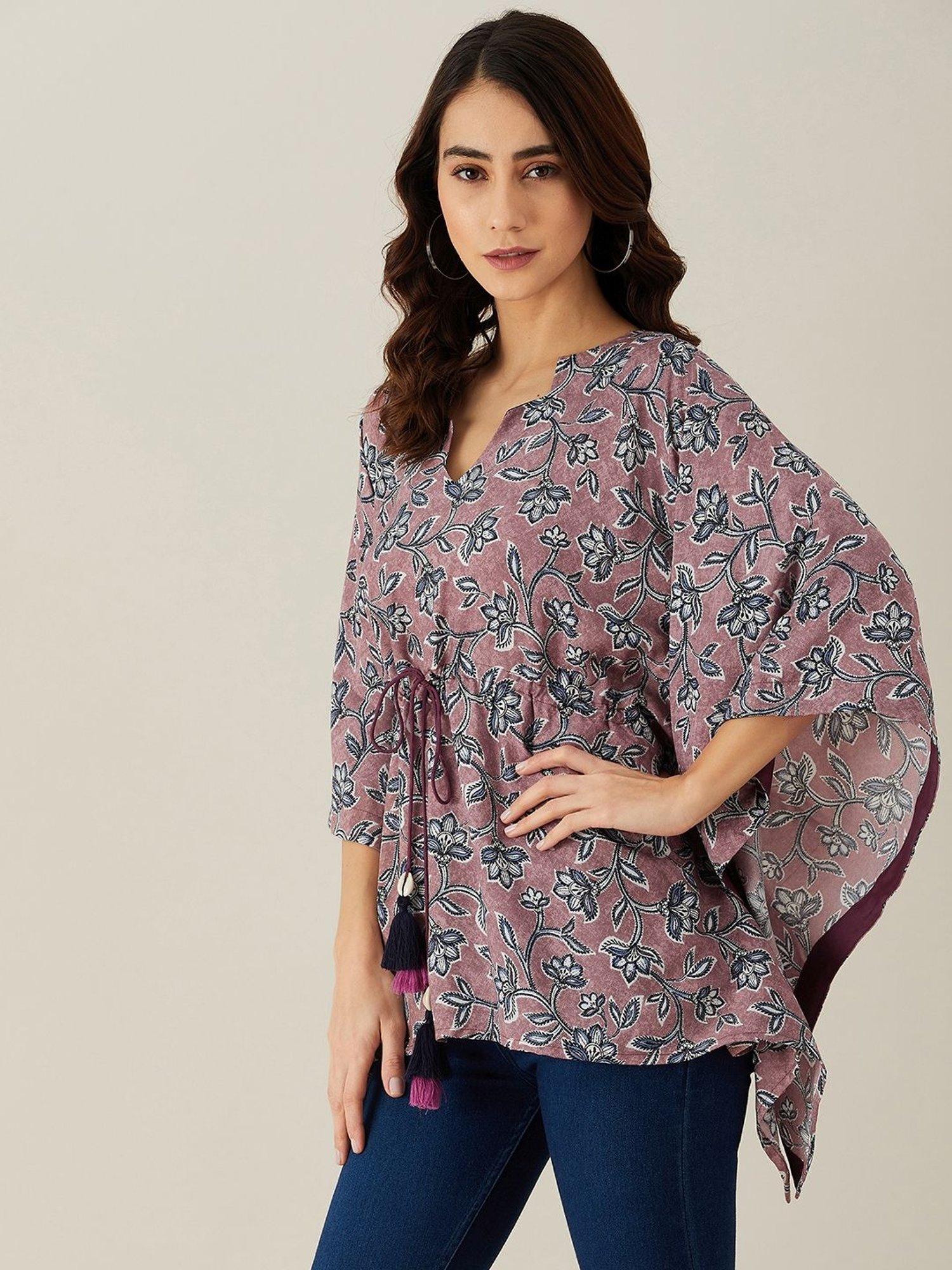 The Kaftan Company Purple Printed Top