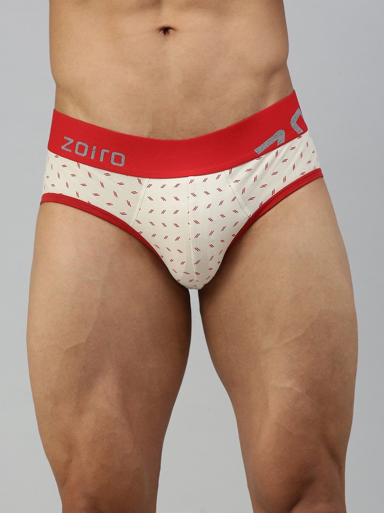 Zoiro White & Blue Regular Fit Printed Briefs - Pack Of 2