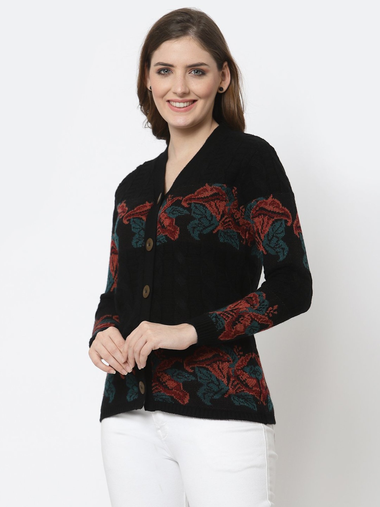 Kalt Black Floral Sweater