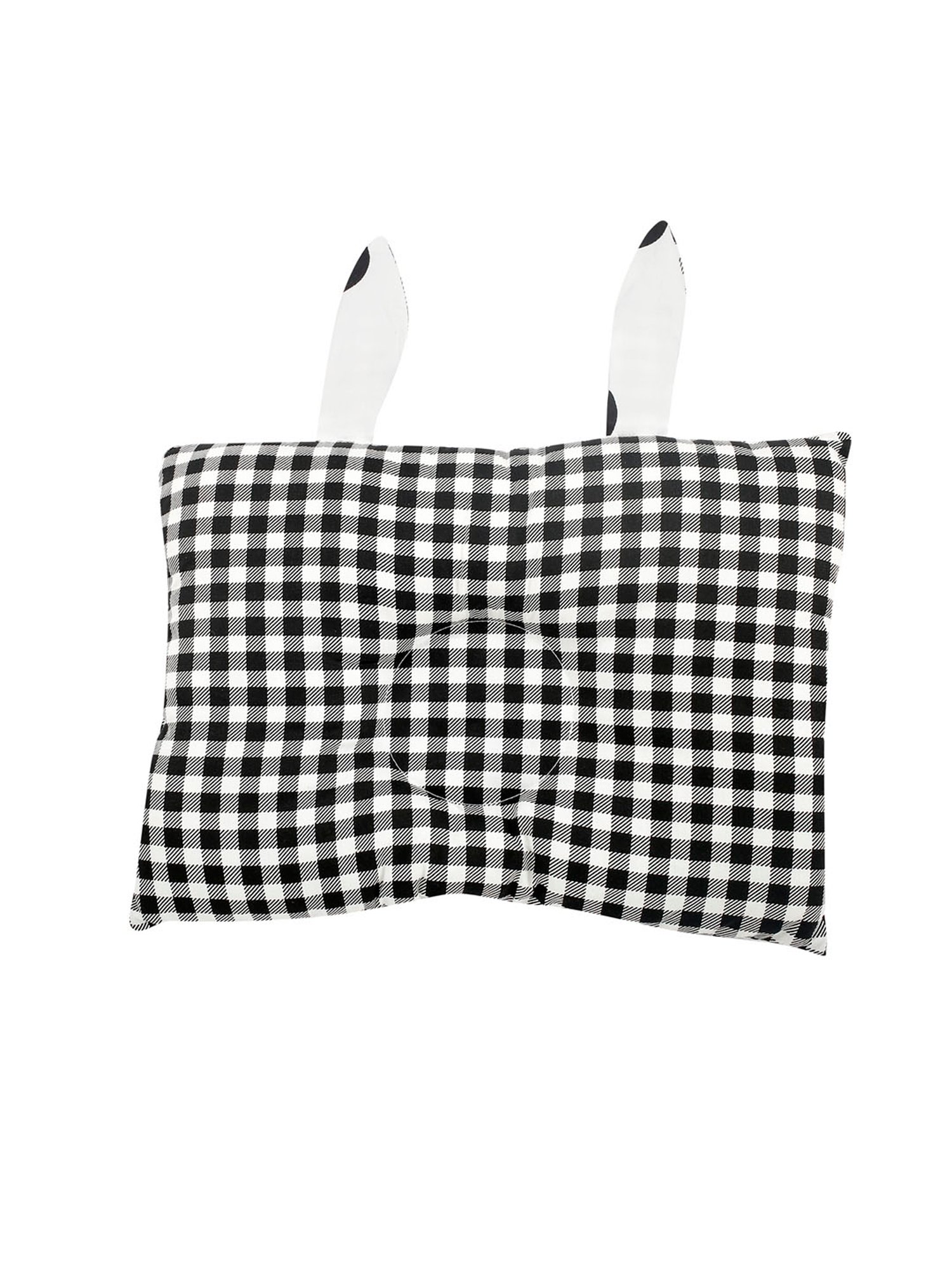 Baby Moo Polka and Plaid Black Dot Double Sided Pillow