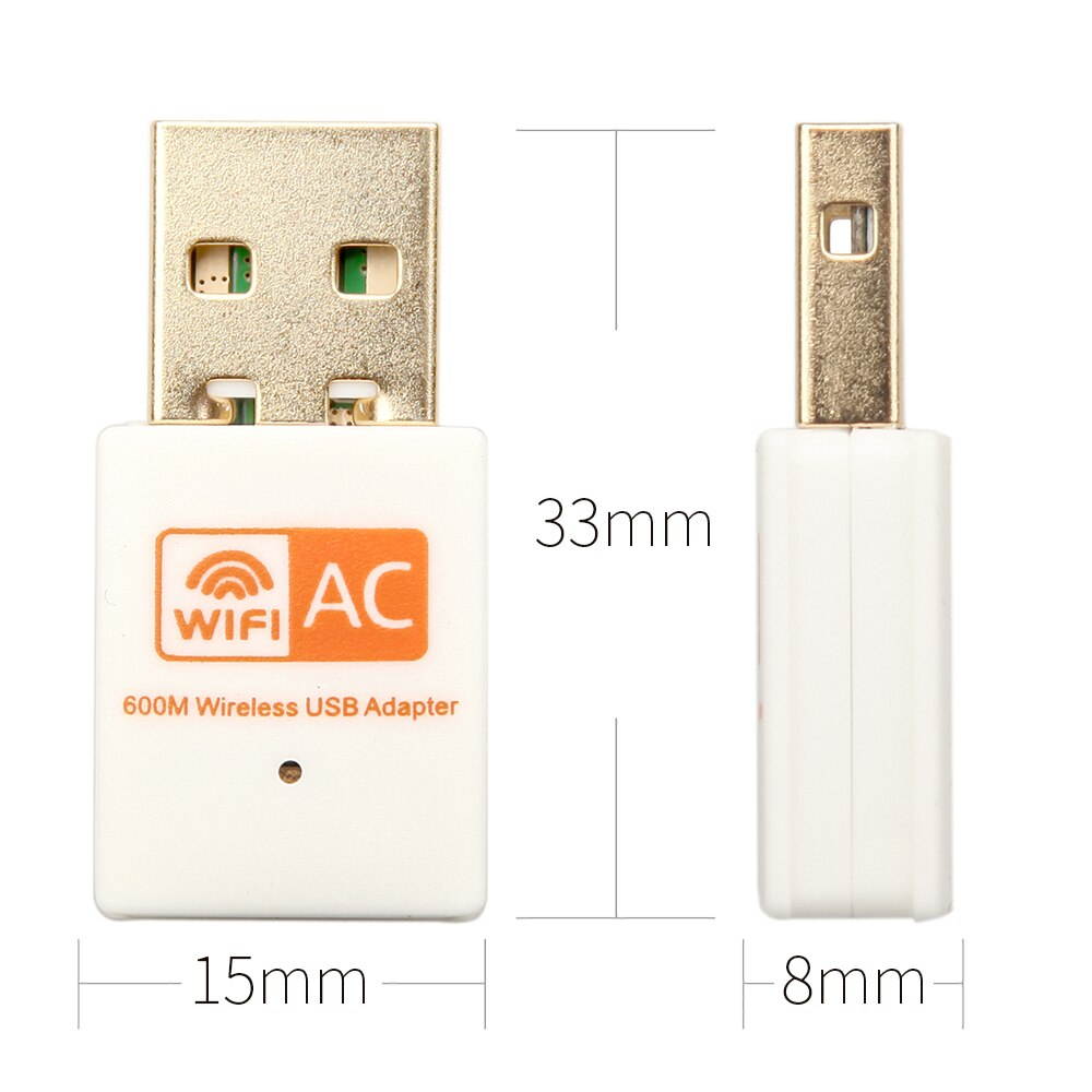 1 pcs 600Mbps Wireless USB Wifi Adapter Lan USB Ethernet 2.4G&5G Dual Band Wi fi Network Card for PC Laptop Computer