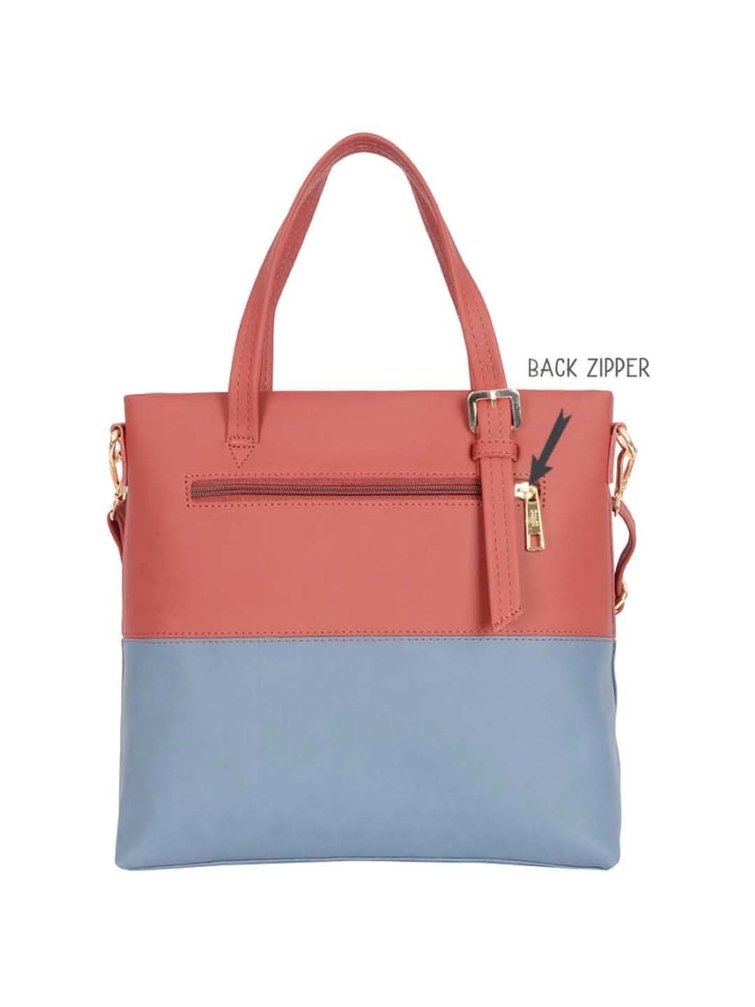 Baggit Red Color Block Medium Tote Handbag