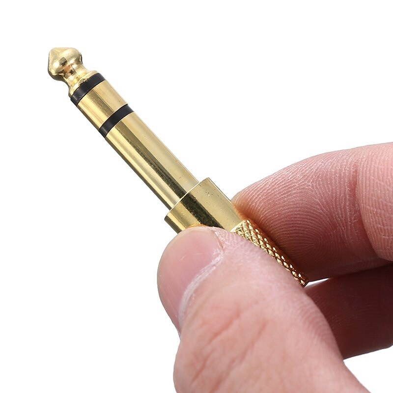 Mayitr 1pc Gold 6.35mm Male To 3.5mm Female Audio Adapter Professional 1/4" Male to 1/8" Female Audio Stereo Headphone Adapters