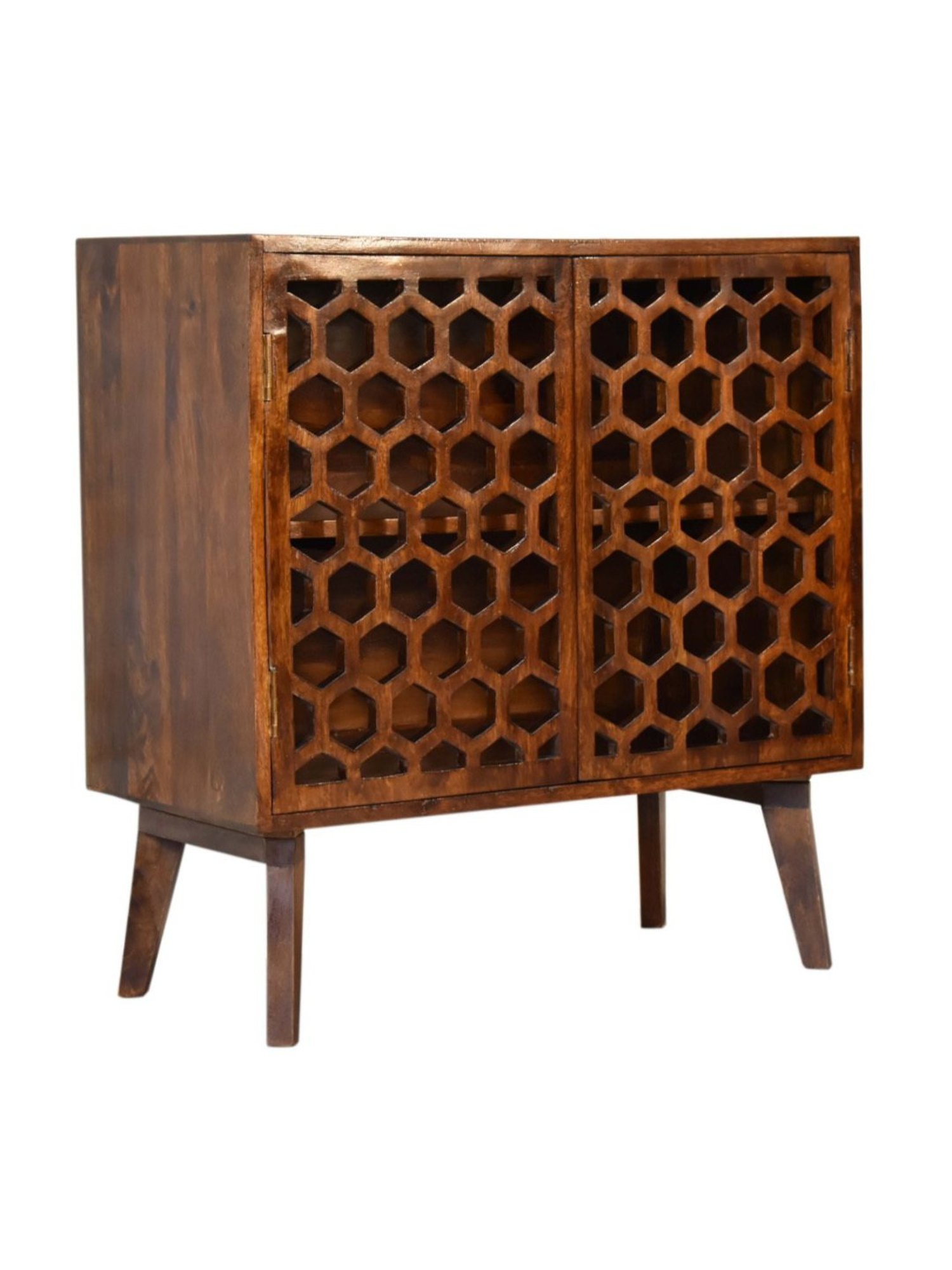 Artisan Furniture Chestnut Comb Brown Wood Cabinet