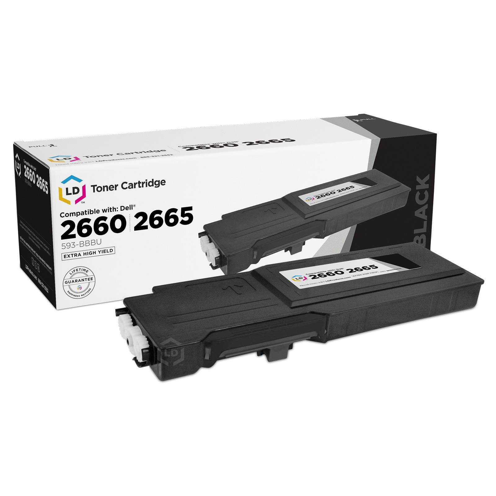 LD &copy; Dell Compatible C2660/C2665dnf Set of 6 High Yield Toner Cartridges Includes: 3 593-BBBU Black, 1 593-BBBT Cyan, 1 593-BBBS Magenta, and 1 593-BBBR Yellow