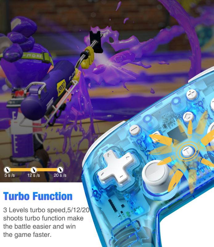 BEBONCOOL Wireless Switch Controller for Switch/Switch Lite, Replace for nintendo switch pro controller, Switch Remote Gamepads with LED Backlight, Turbo, Vibration, Motion Functions