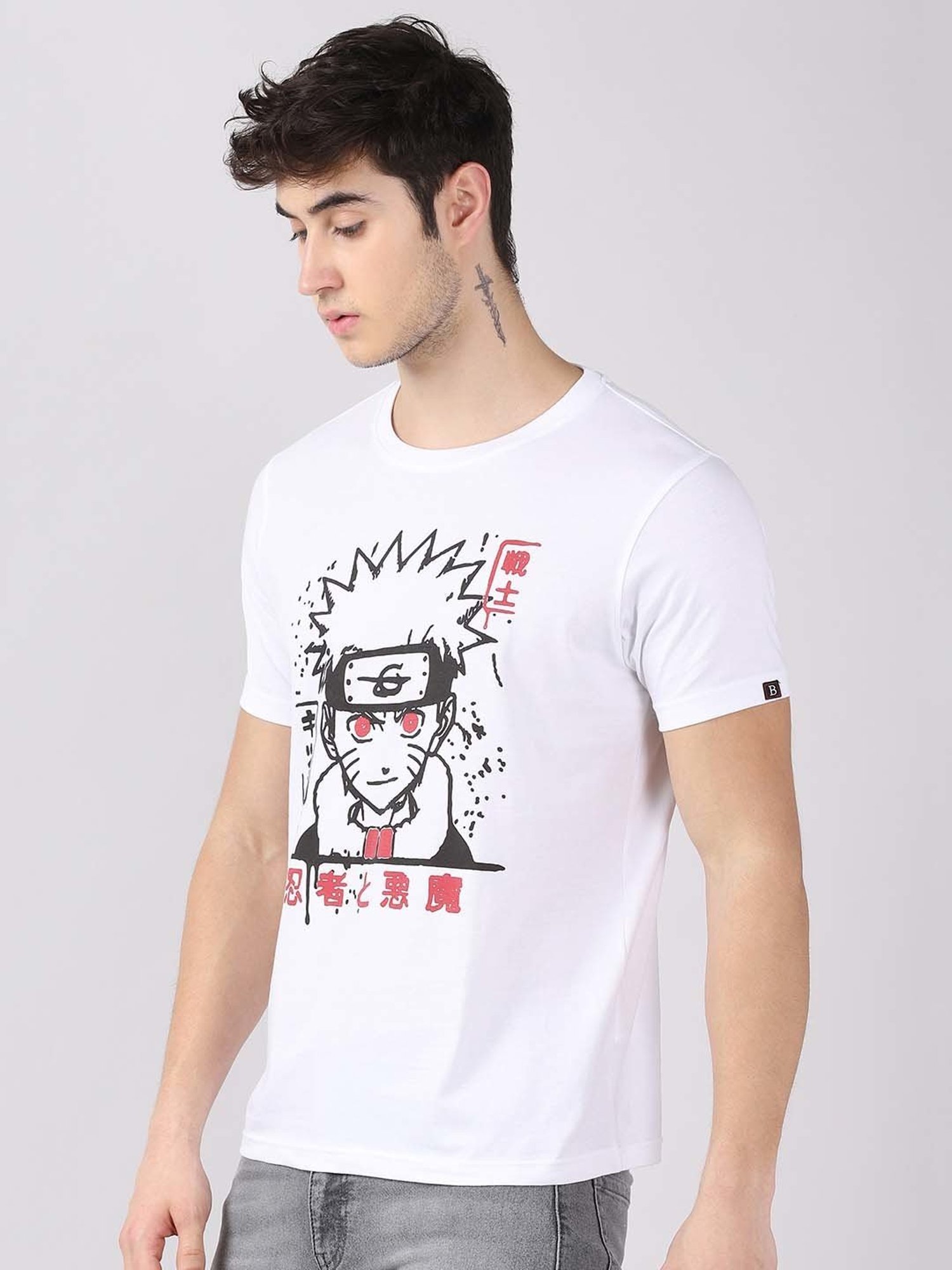 Bushirt White Cotton Crew T-Shirt