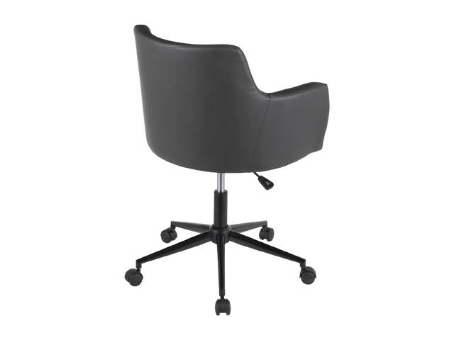 Lumisource OC-ANDRW PUGY Andrew Office Chair, Black Metal, Grey Pu