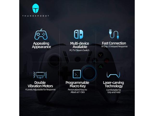 ThundeRobot G30 Wired Gaming Controller,Gamepad USB PC Joystick Gamepad with Customized Buttons, Dual Vibration Motors, Ergonomic Laptop Game Controller for PC with Windows Vista/7/8/8.1/10