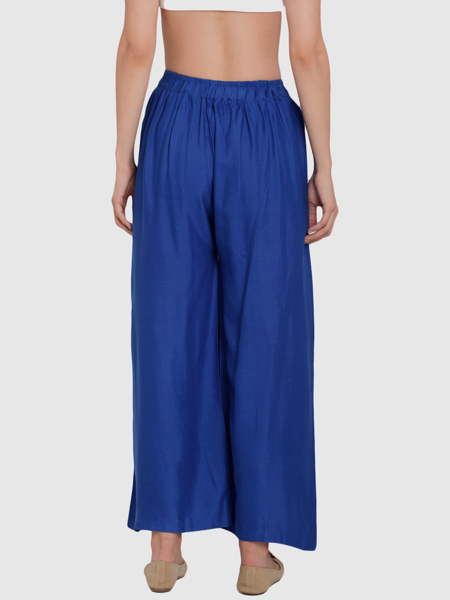 Saffron Threads Black Elasticated Palazzos