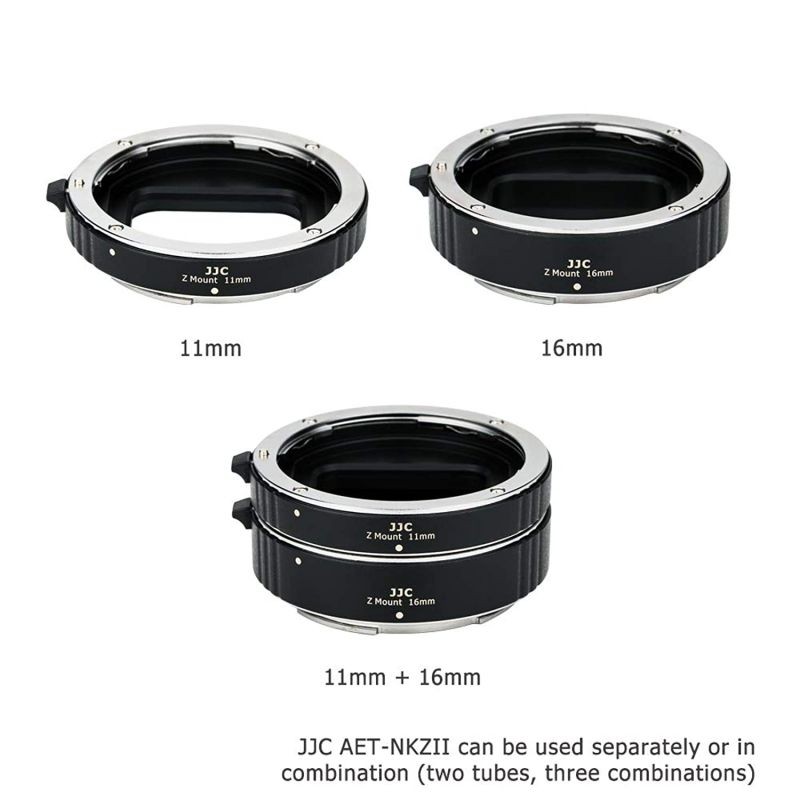 JJC Z Mount Auto Focus Macro Extension Tube Set for Nikon Z50 Z7 Z6 Mirrorless Camera and Nikon Z Mount Lenses,Great Tool for Macro Photography