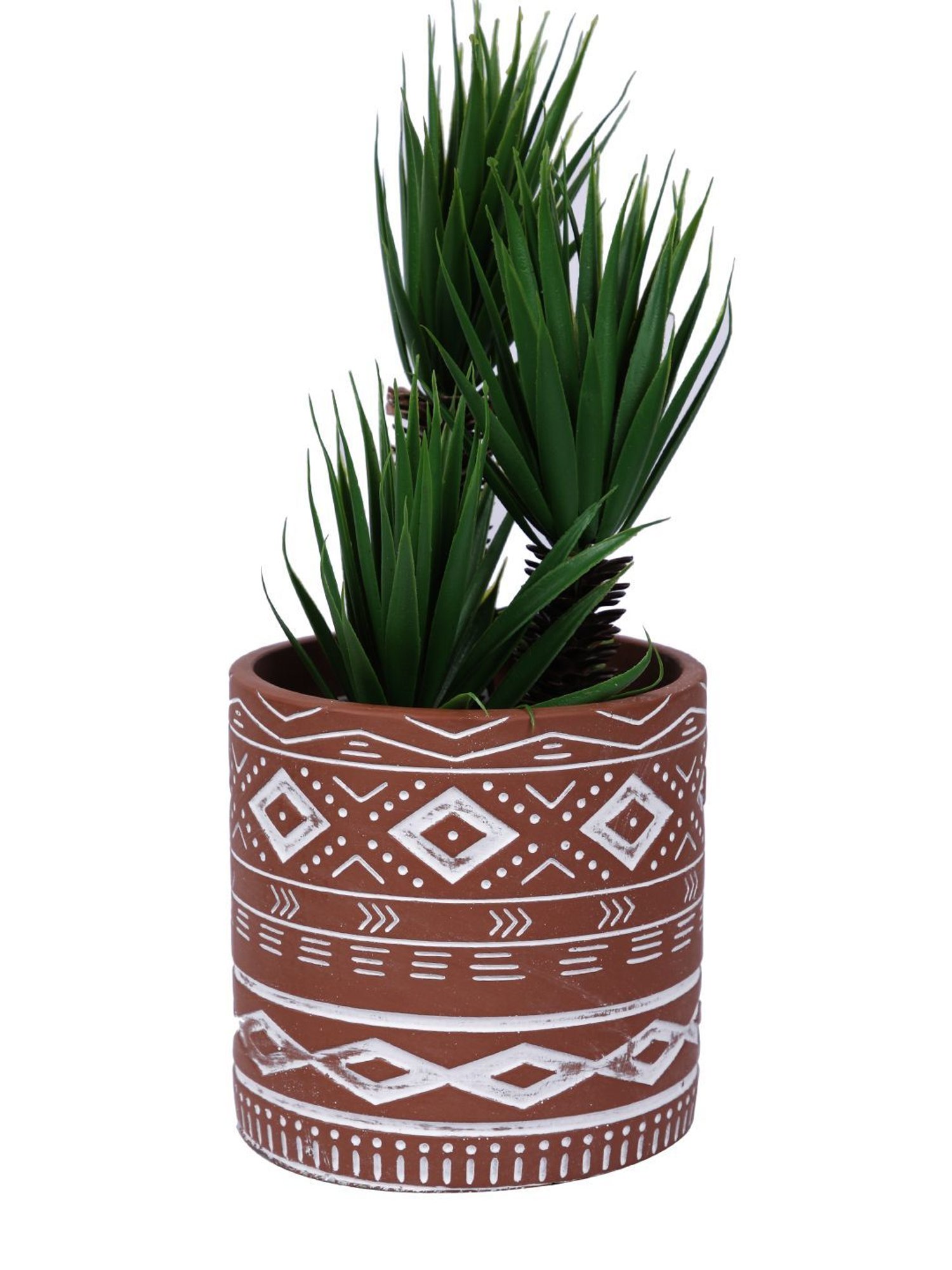 Tayhaa Rust Ceramic Engraved Pattern Planter