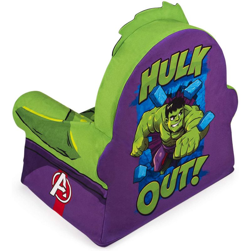 Marshmallow Furniture Comfy Foam Toddler Chair Kid's Furniture for Ages 2 Years Old and Up, The Incredible Hulk