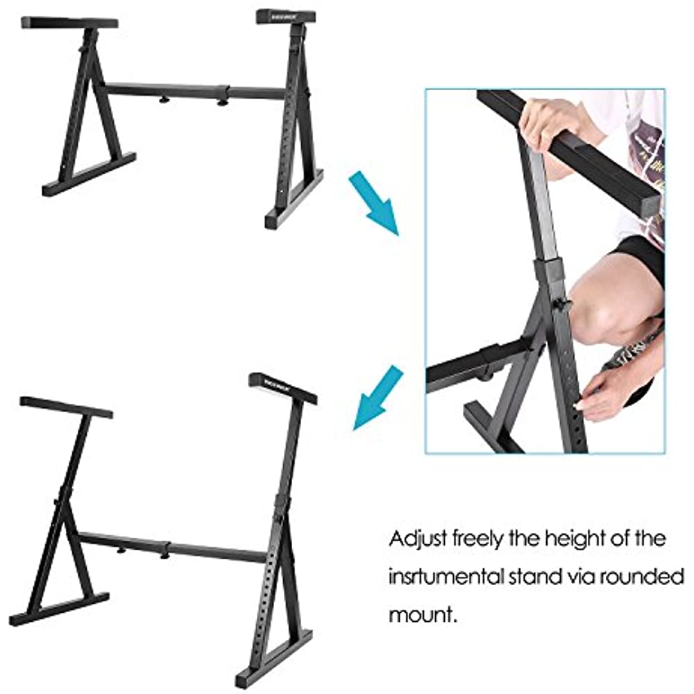 Neewer&reg; Heavy Duty Z-Style Keyboard Stand with 23.2-35.4"/59-90cm Adjustable Height and 24.6-40.9"/62.6-104cm Adjustable Width