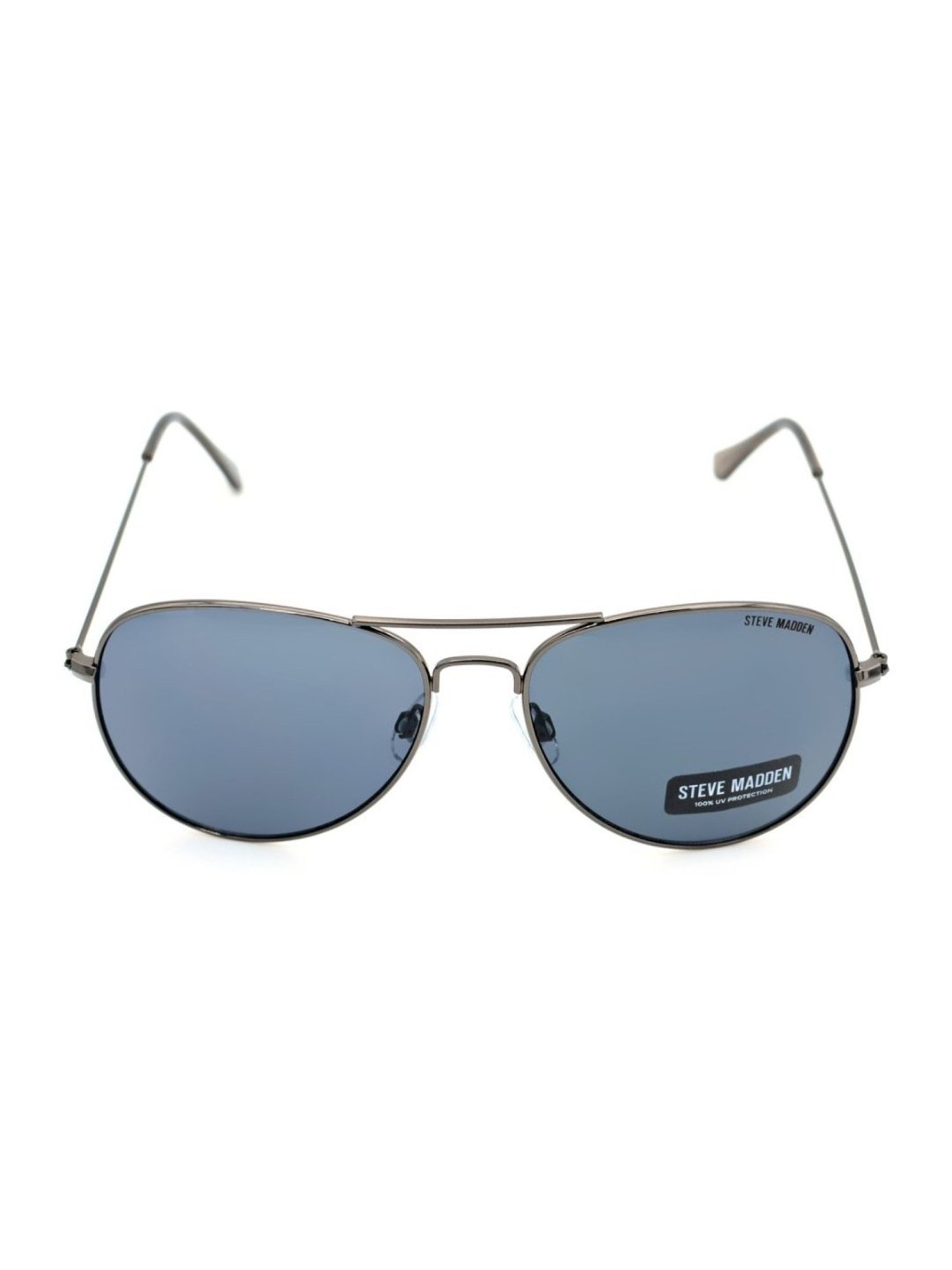 STEVE MADDEN Grey Round UV Protection Sunglasses for Men