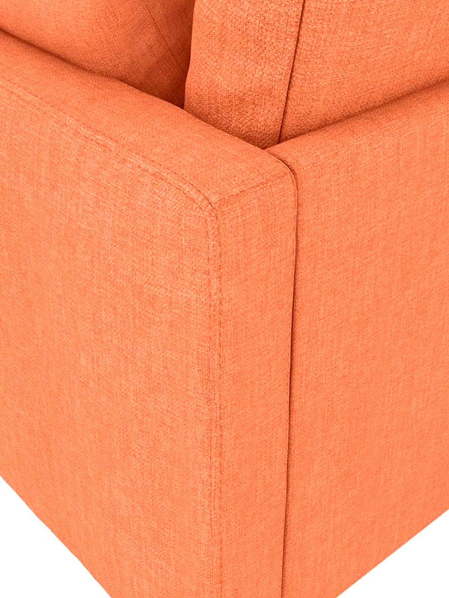 Trevi Duke Orange Fabric & Neem Wood 6 Seater LHS Sectional Sofa