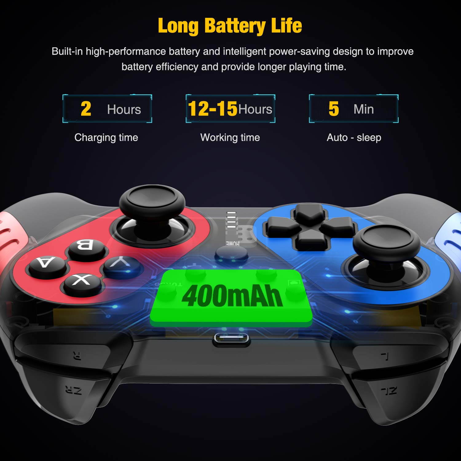 Wireless Switch Pro Controller for Nintendo Switch/Switch Lite,Switch Remote Control Gamepad Joypad for Nintendo Switch Console,Switch Joystick Controller with Turbo,Motion Control and Vibration
