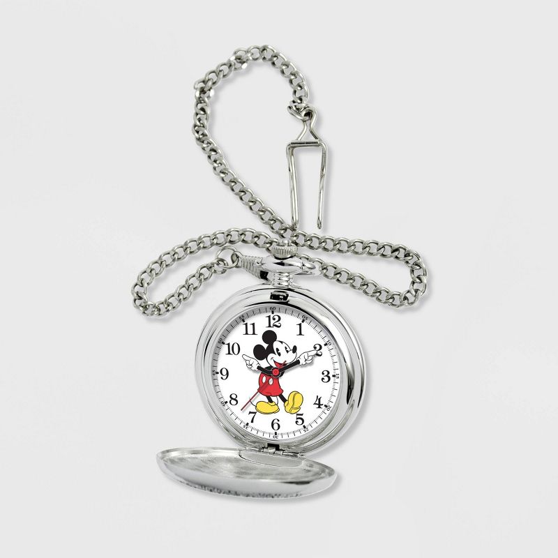 Men's Disney Mickey Mouse Pocket Chain Watch - Silver