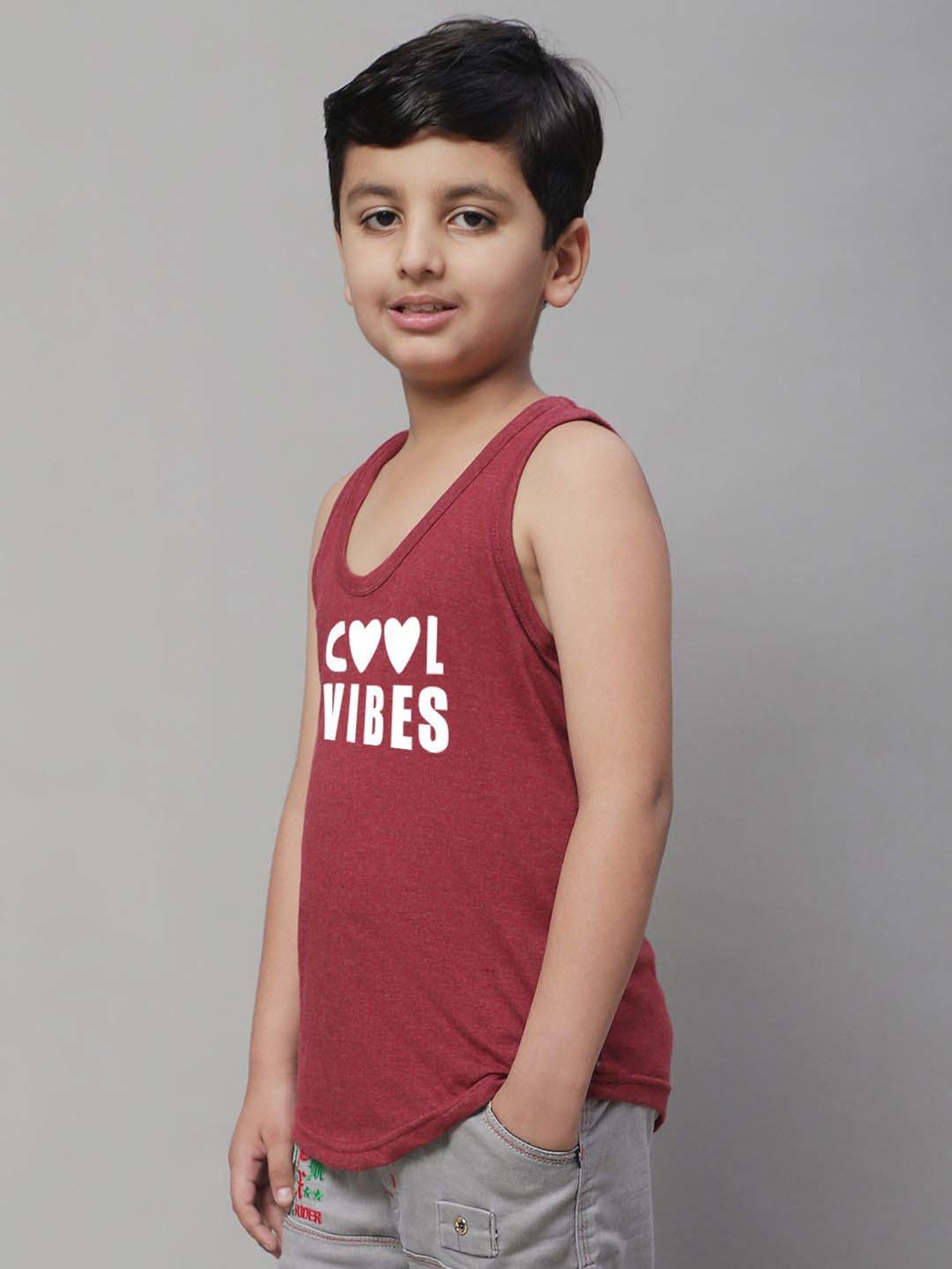 Palm Tree Kids White Printed Vest