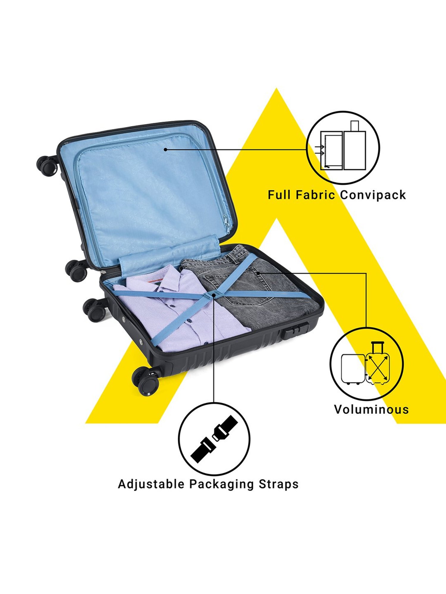 Skybags Salsa Red Solid Hard Medium Trolley Bag - 46 cm