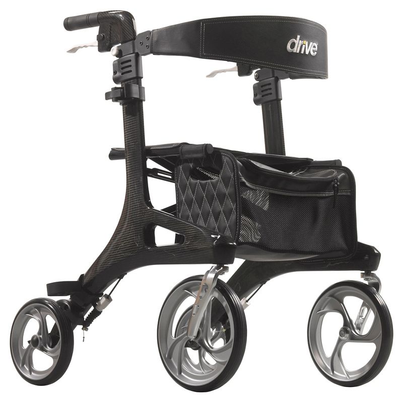 Drive Medical Nitro Elite CF Carbon Fiber Walker Rollator, Black