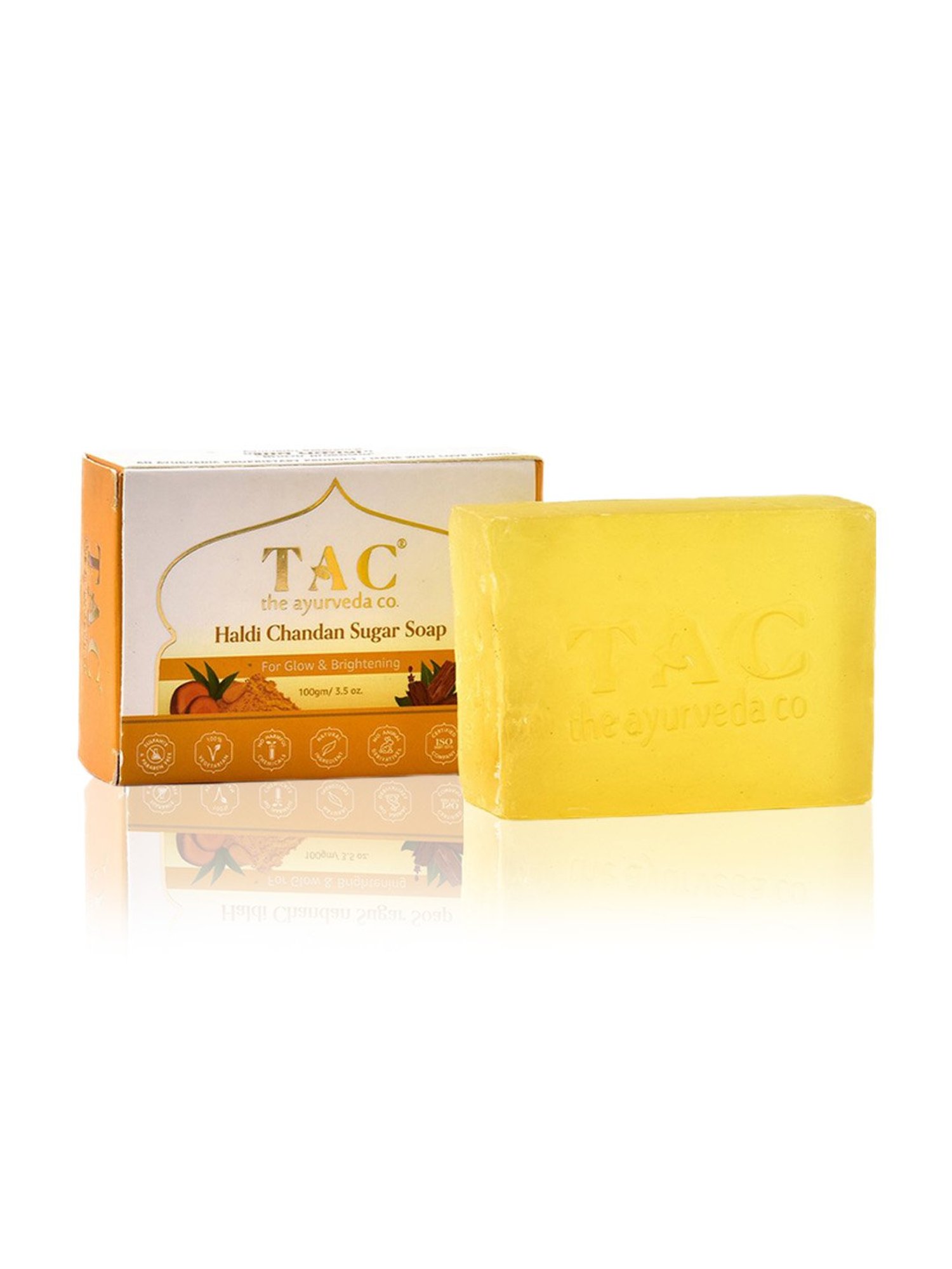 TAC - The Ayurveda Co. Yellow Sandalwood Soap for Men & Women - Pack of 3