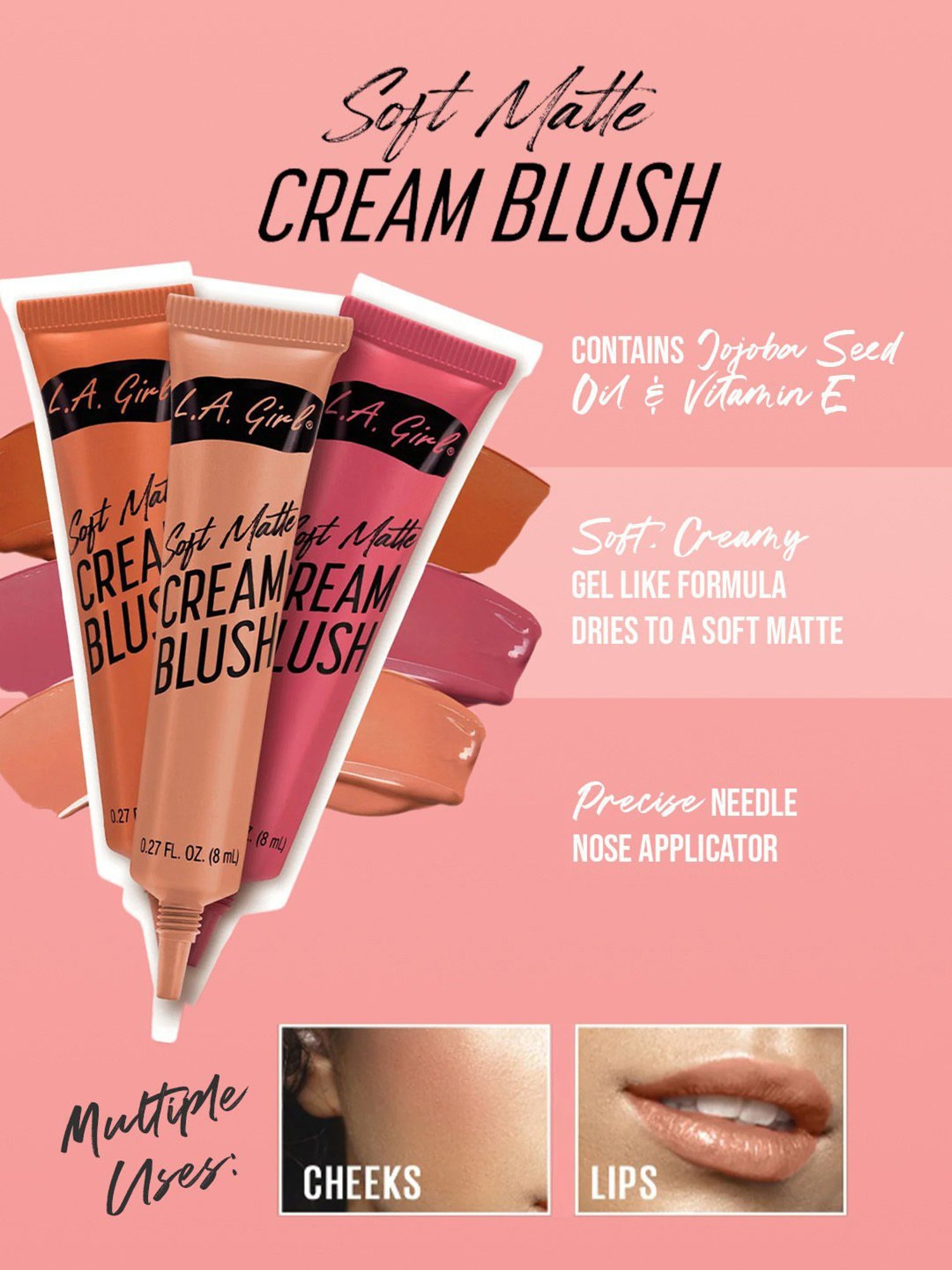 L.A. Girl Soft Matte Cream Blush Cutie - 8 gm