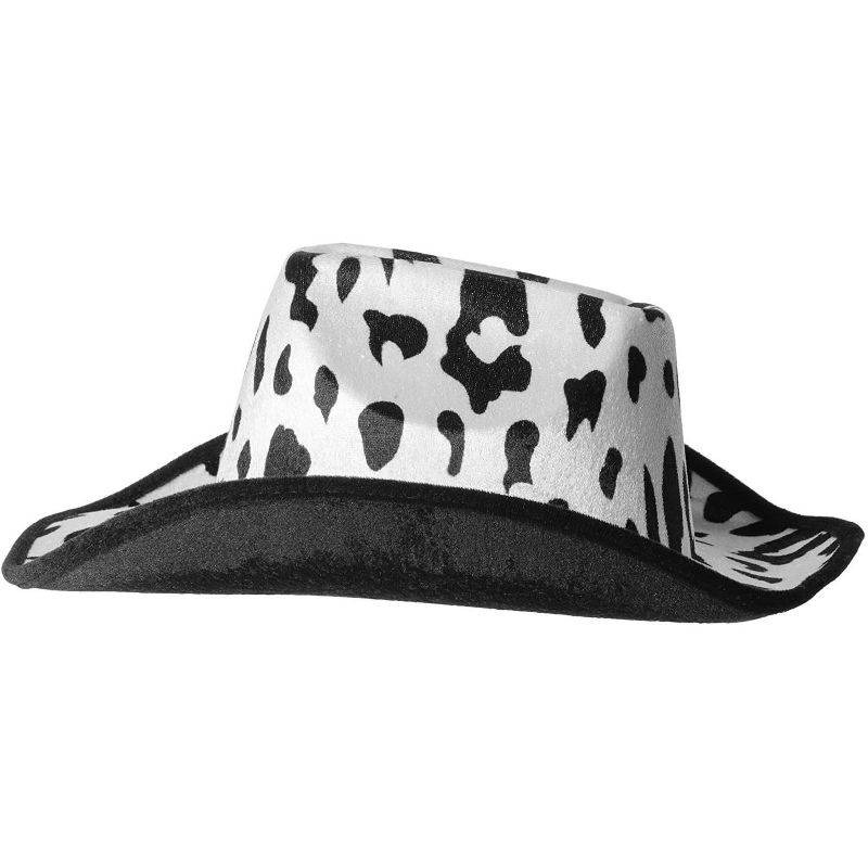 Juvolicious Cowboy Hat with Cow Print, Costume Party Hats with Spots, 14 x 10 x 5 in