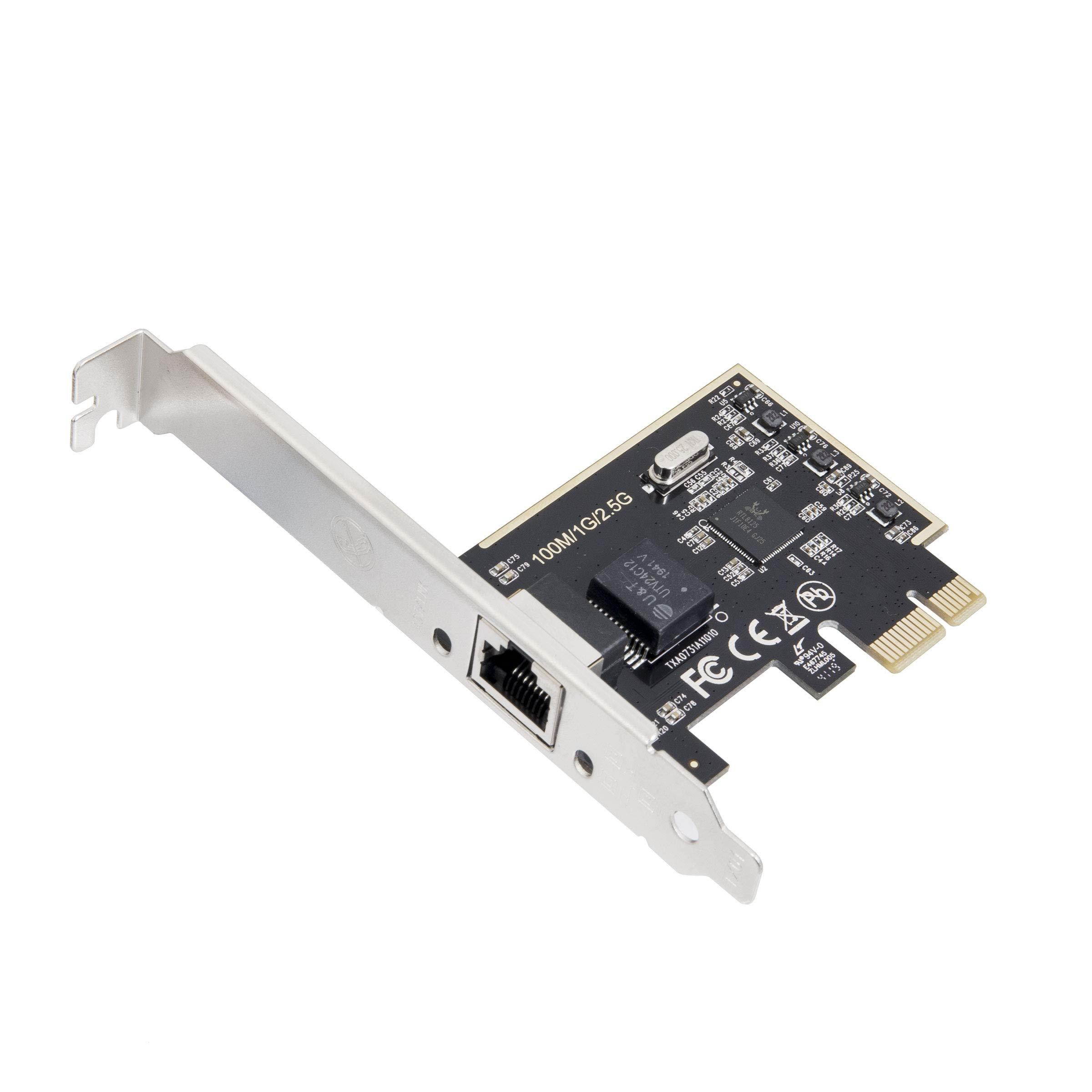 IO CREST 2.5 Gigabit Ethernet PCI Express PCI-E Network Controller Card 10/100/1000/25000 Mbps RJ45 LAN Adapter Converter for Desktop PC (SI-PEX24059)