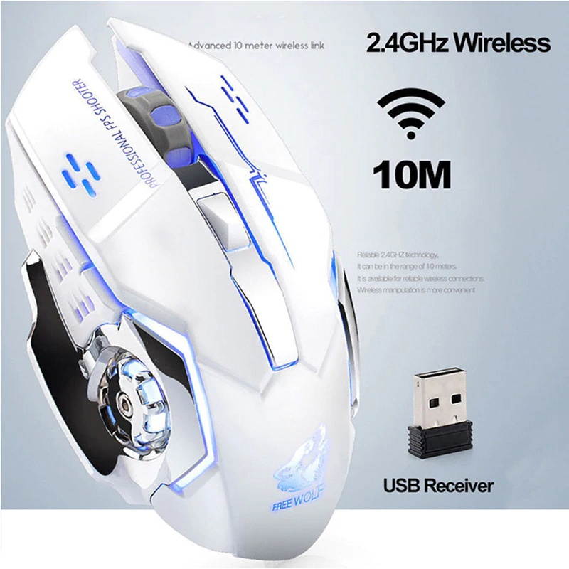 800-2400DPI Wireless Gaming Mouse Rechargeable X8 Silent LED Backlit USB Optical Ergonomic Mouse Gaming Mice For Laptop/PC