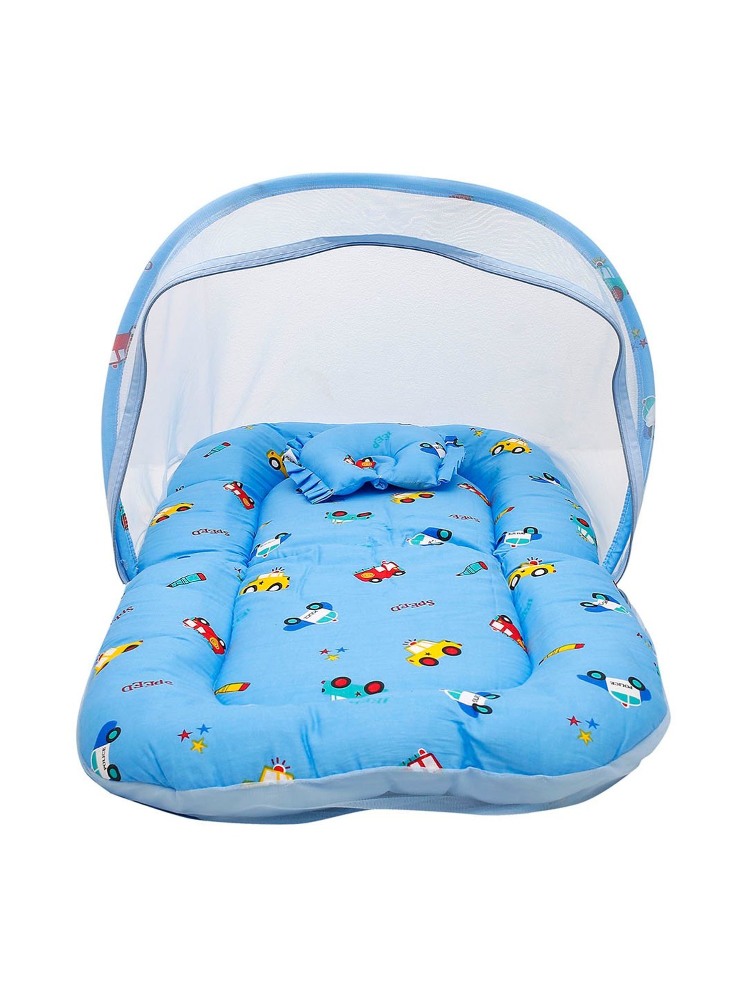 Baby Moo Tent Mattress Set with Neck Pillow Catch Me If You Can Blue
