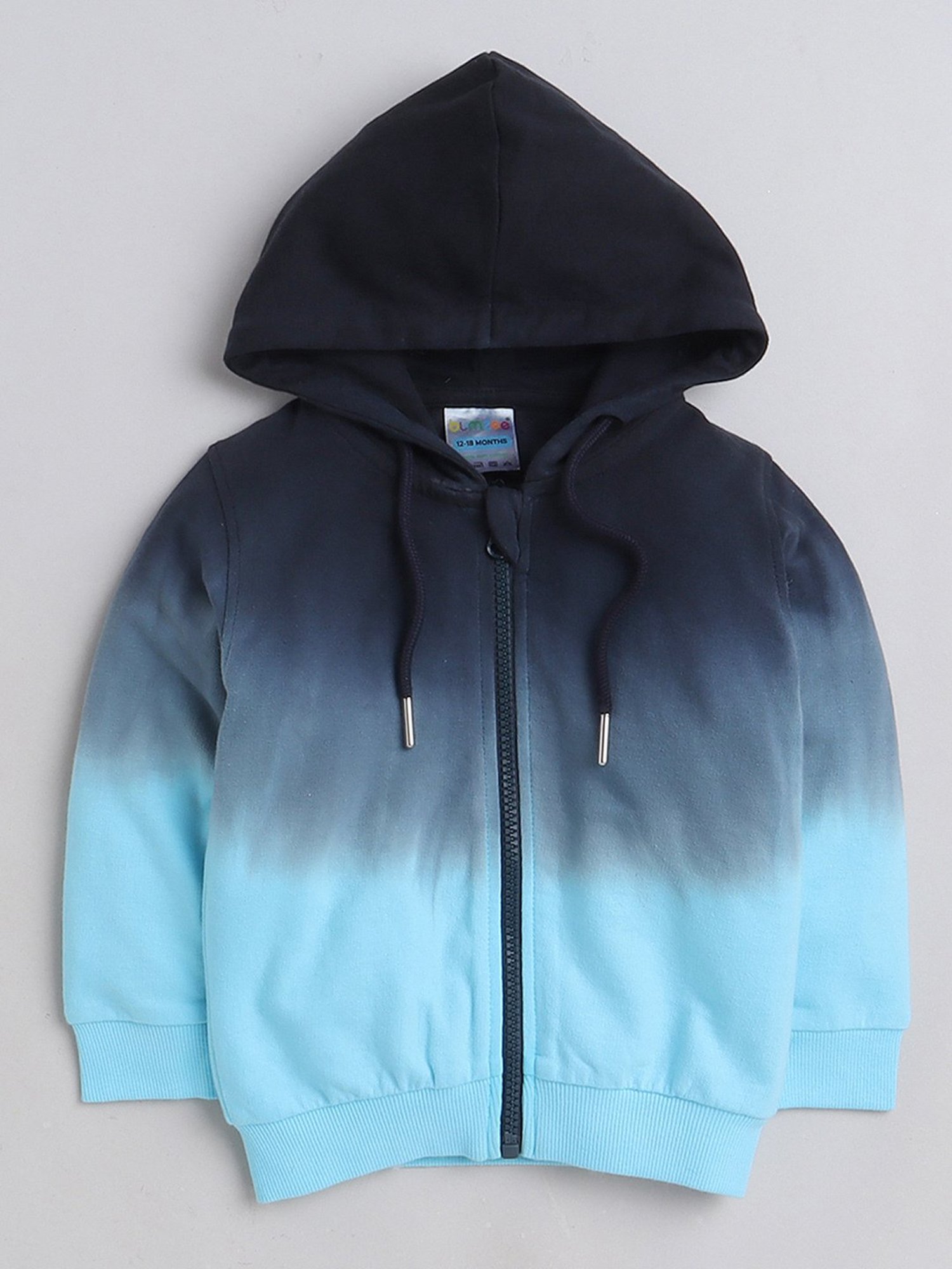 Bumzee Kids Blue Solid Full Sleeves Sweatshirt