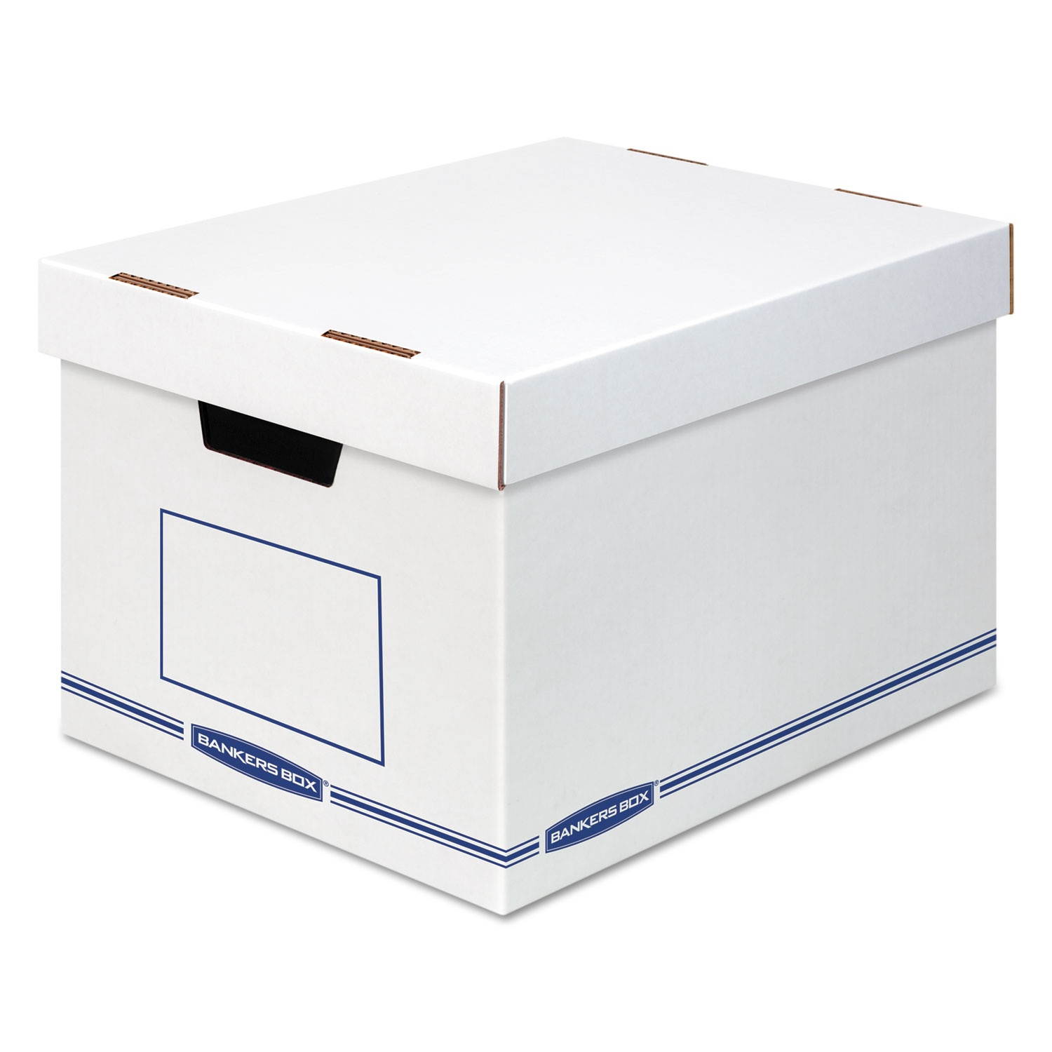 Bankers Box 4662401 Organizer Storage Boxes, X-Large, White/Blue, 12/Carton
