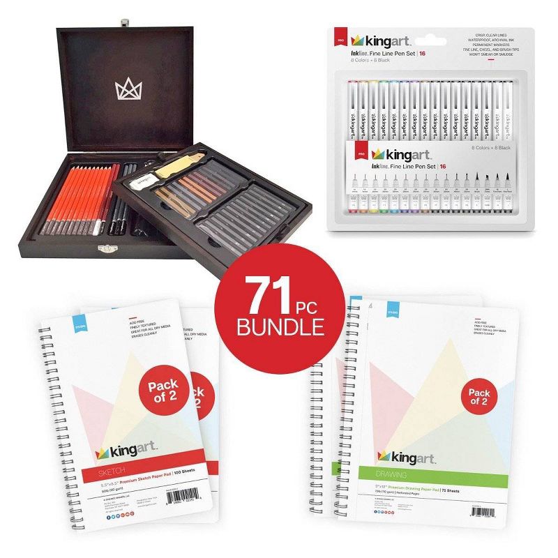 Kingart 71ct Sketching & Drawing Bundle