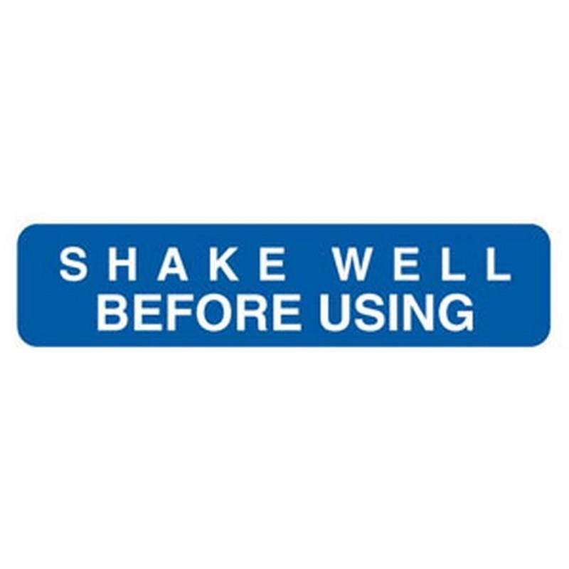 Shake Before Using 1-5/8" x 3/8" Blue Label (Roll of 500)