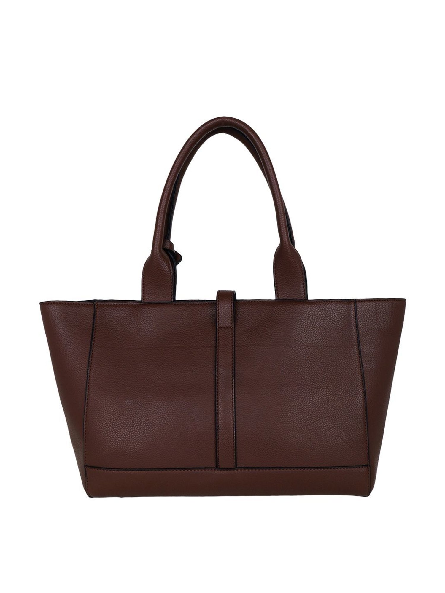 Carlton London Brown Solid Large Handbag