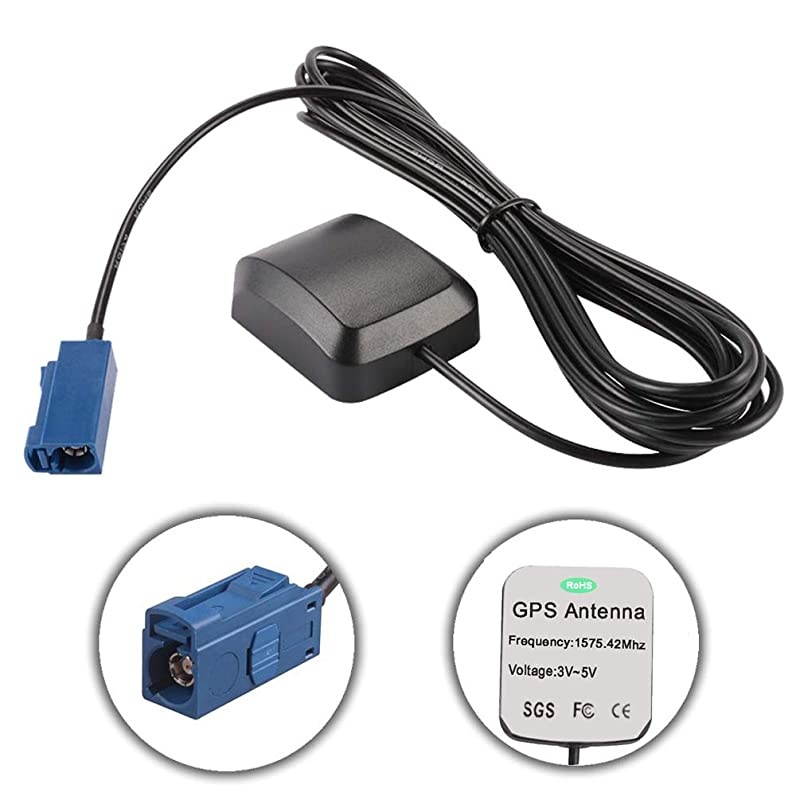 GPS Active Antenna 28db Gain FAKRA Male Plug Connector Cable Antenna Receiver Transmitter Magnetic Base for DVD GPS Navigation