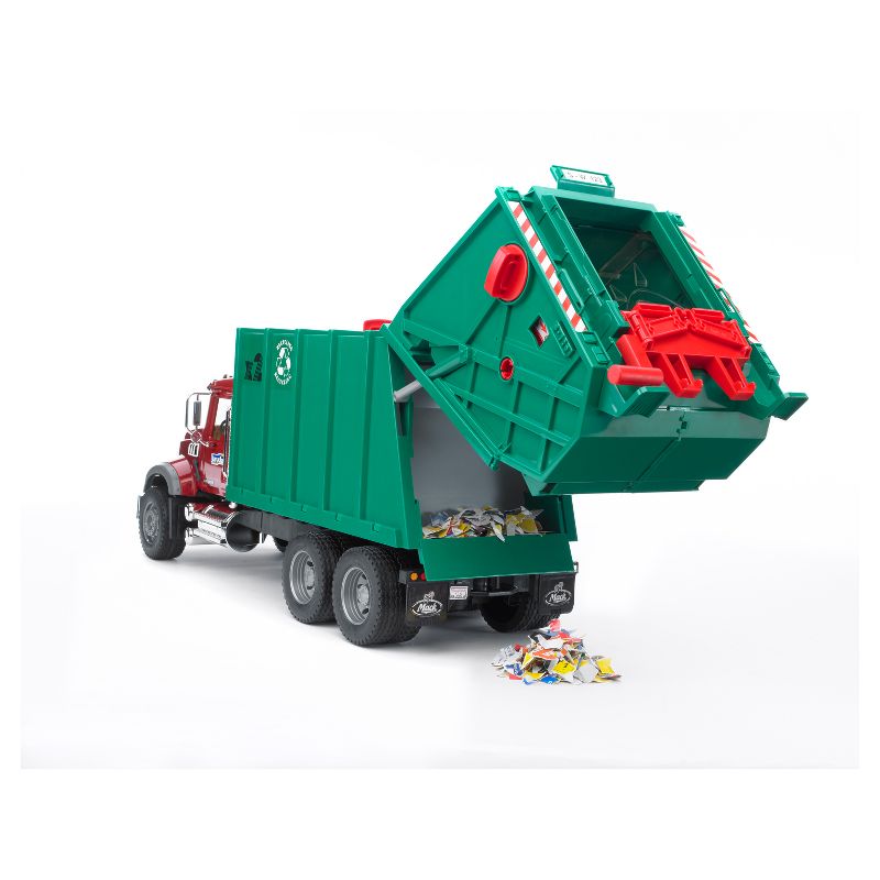 Bruder Toys MACK Granite Garbage Truck - 1/16 Scale Realistic, Functional Toy Garbage Collection Vehicle