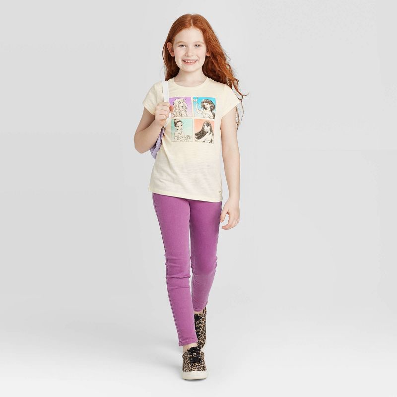 Girls' Princess Squares Graphic T-Shirt - Cream XS