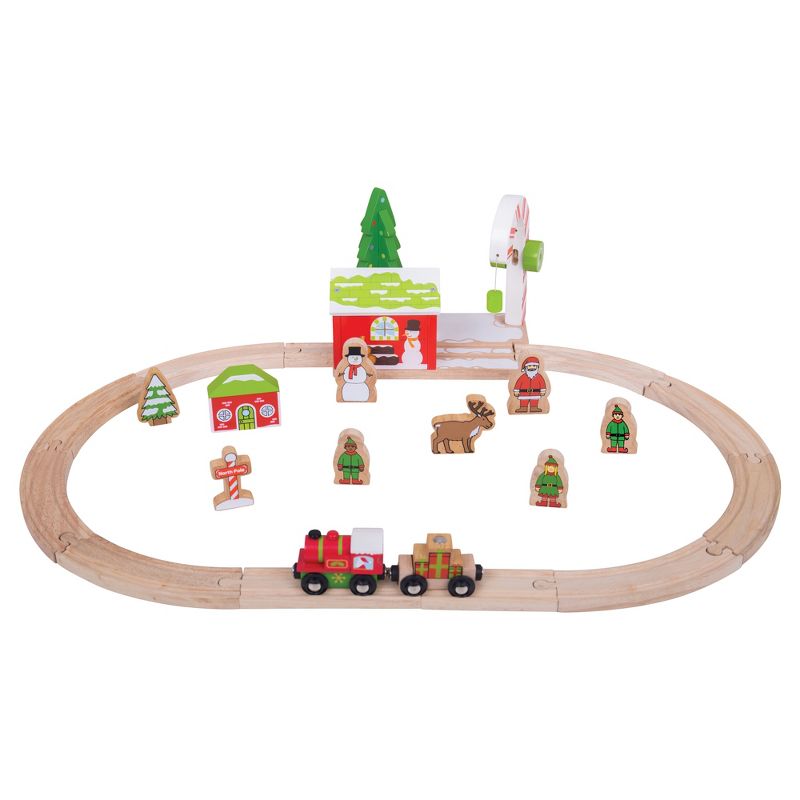 Bigjigs Rail Winter Wonderland Wooden Railway Train Set