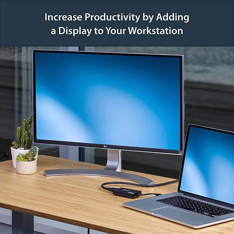 com USB 3.0 to HDMI Adapter - 1080p (1900x1200) - Slim/Compact USB Type-A to HDMI Display Adapter Converter for Monitor - External Video & Graphics Card - Black - Windows Only (USB32HDES)